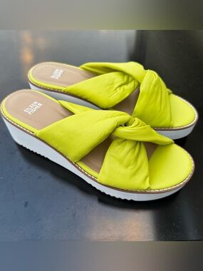 Eileen Fisher Bene Citrus Nappa Wedge Sandals